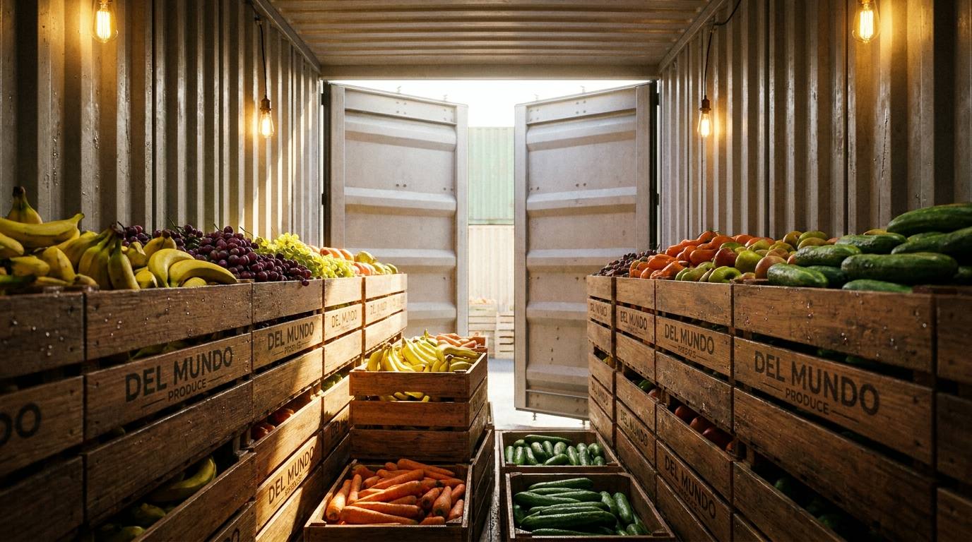Crates of fruit and vegetables